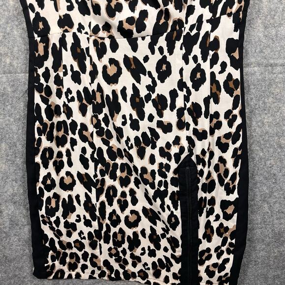 Nanette Lepore Women's Black Short Sleeve Wildlife Sheath Dress Size 2,‎ - Picture 2 of 11